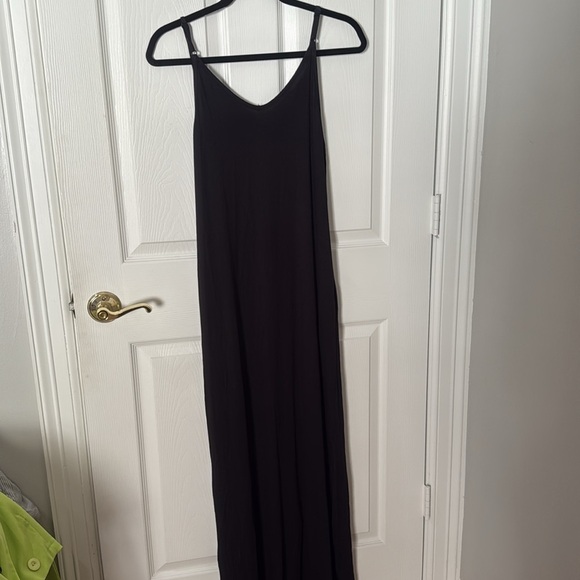 Comfortable cotton Black Maxi Dress medium with pockets - Picture 4 of 4